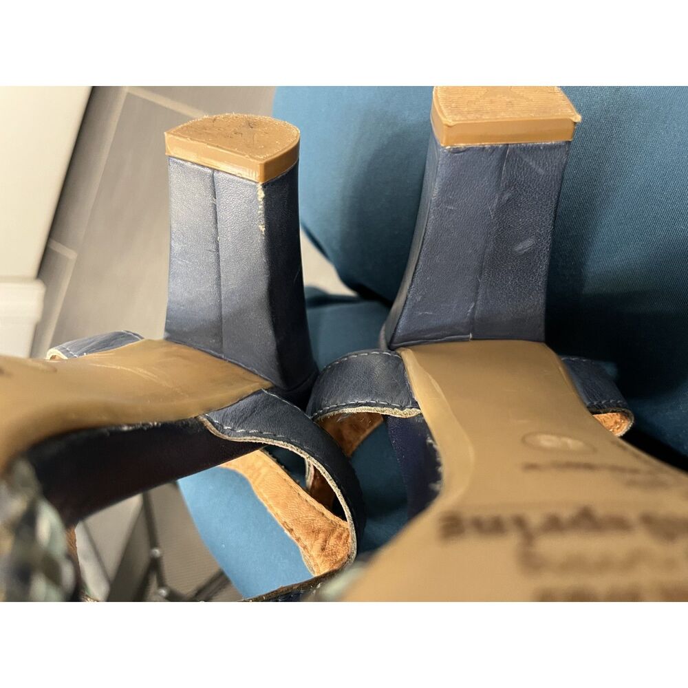 Pikolinos Blue Woven Leather Heeled Sandals Size EU 40 - Picture 6 of 8